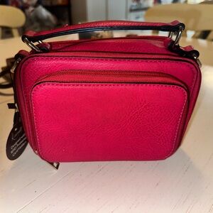 Stylish Red Leather Crossbody Bag